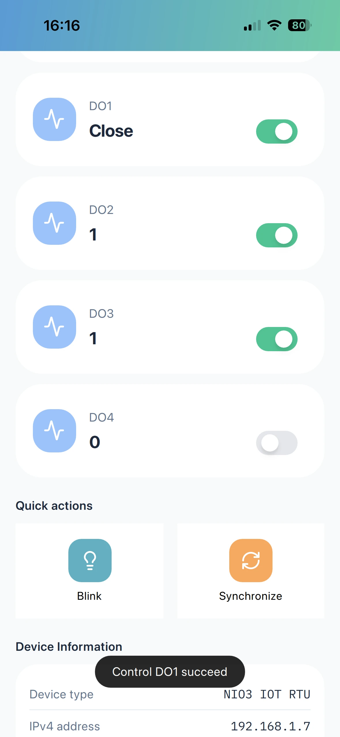 Monigear App - Control remoto de relés
