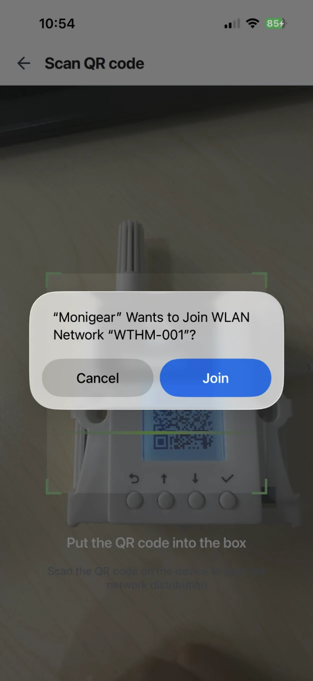 Monigear App - Comprobación de red WLAN de iOS en curso