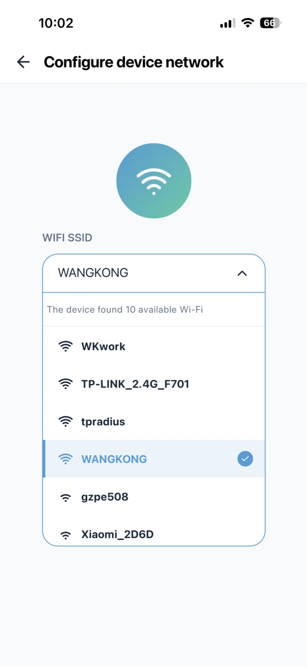 Monigear App - Página de descarga de configuración WiFi
