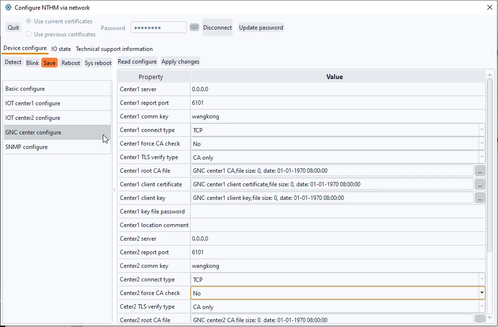 Interfaz de configuración GNC
