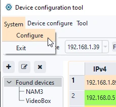 Menú de configuración de certificados